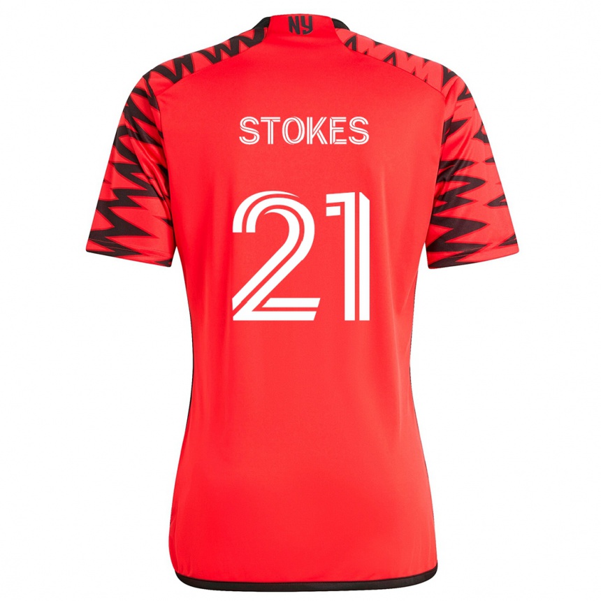 Niño Fútbol Camiseta Aidan Stokes #21 Rojo Negro Blanco 2ª Equipación 2024/25 México