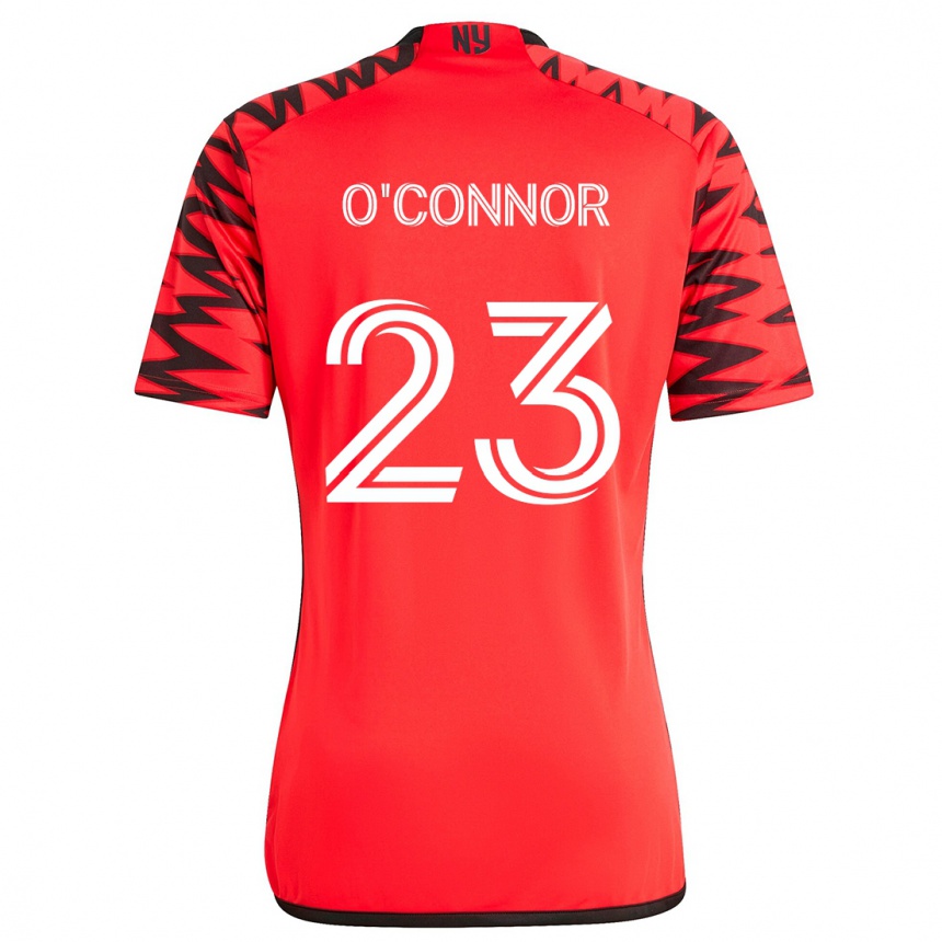 Niño Fútbol Camiseta Aidan O'connor #23 Rojo Negro Blanco 2ª Equipación 2024/25 México