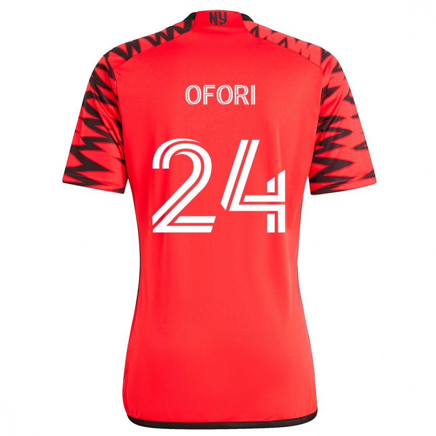 Niño Fútbol Camiseta Curtis Ofori #24 Rojo Negro Blanco 2ª Equipación 2024/25 México