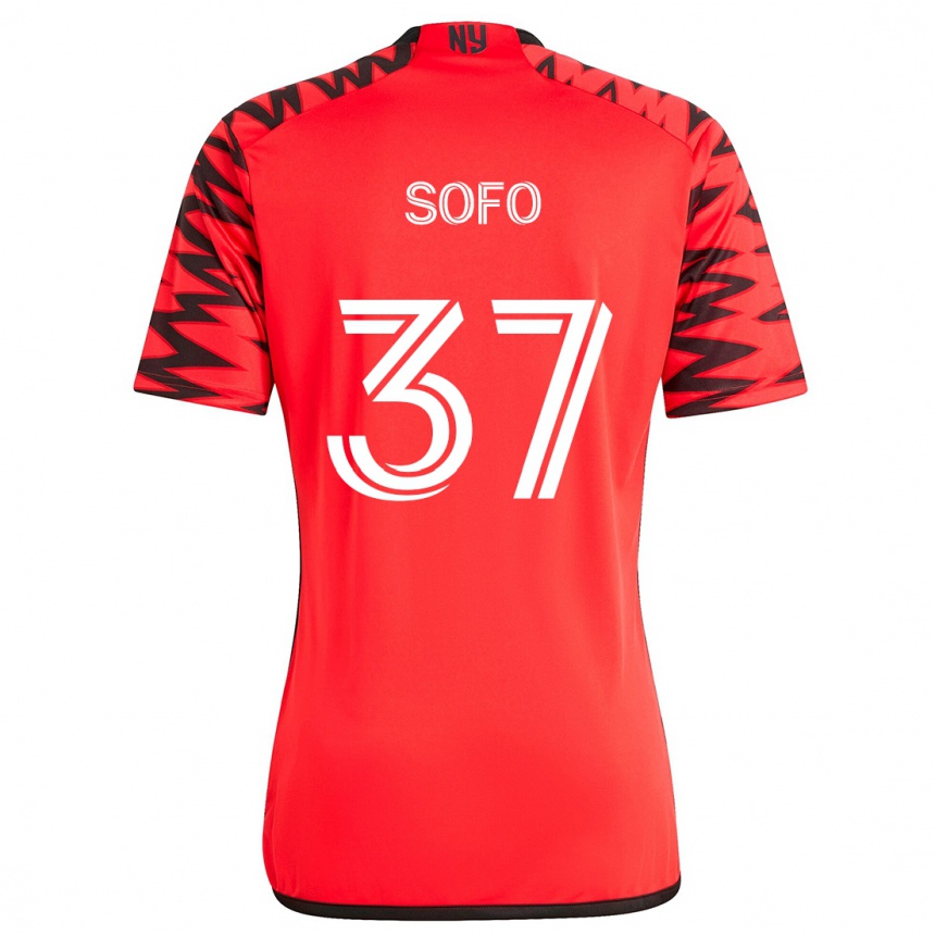 Niño Fútbol Camiseta Mohammed Sofo #37 Rojo Negro Blanco 2ª Equipación 2024/25 México