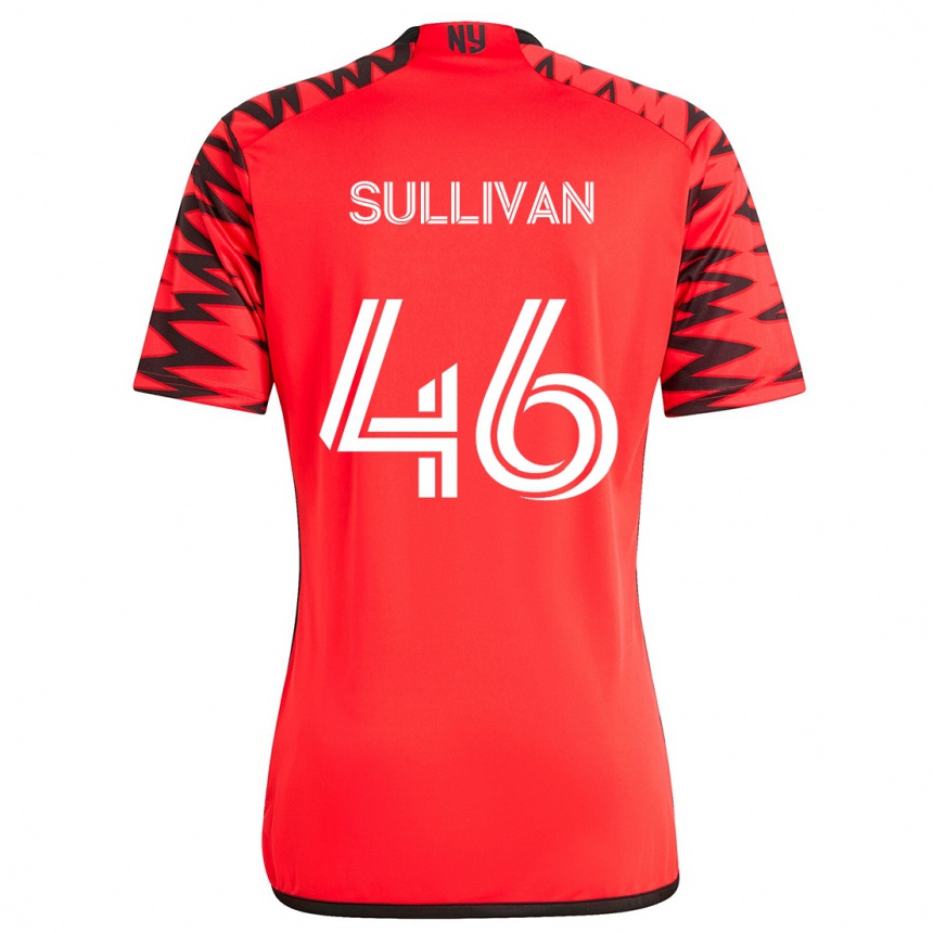 Niño Fútbol Camiseta Dylan Sullivan #46 Rojo Negro Blanco 2ª Equipación 2024/25 México