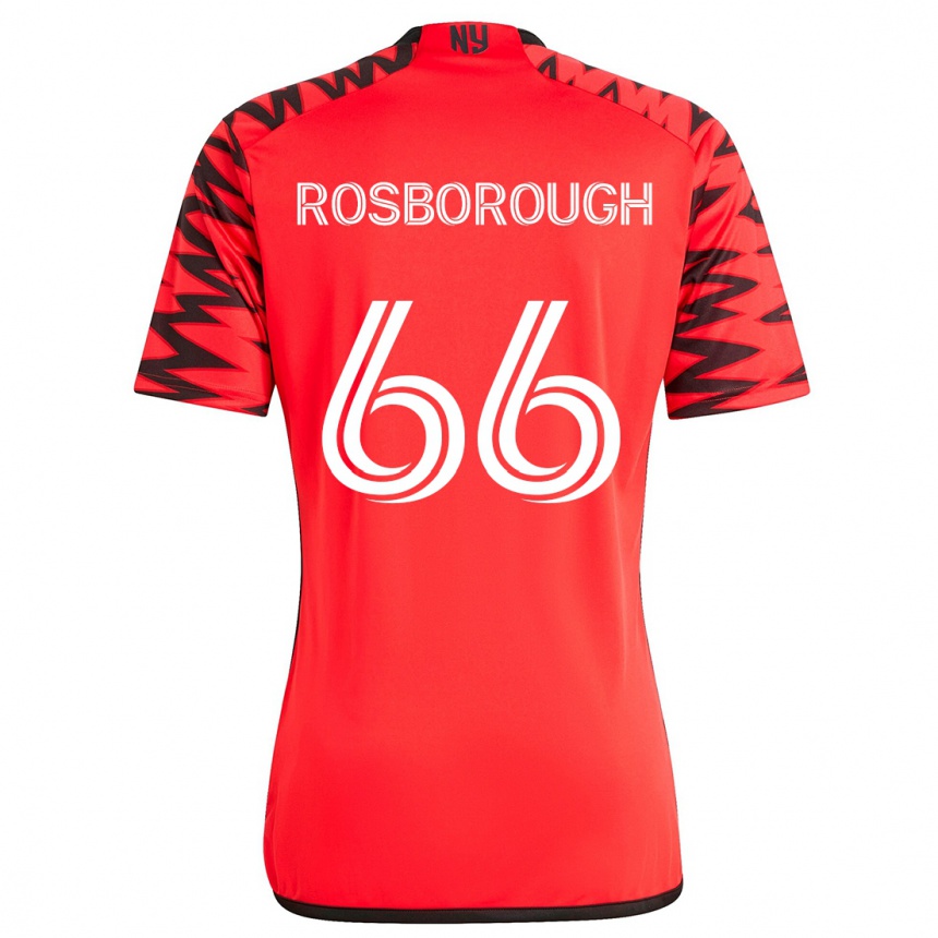 Niño Fútbol Camiseta Tanner Rosborough #66 Rojo Negro Blanco 2ª Equipación 2024/25 México