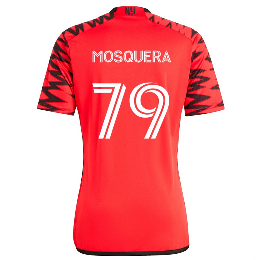 Niño Fútbol Camiseta Rafael Mosquera #79 Rojo Negro Blanco 2ª Equipación 2024/25 México