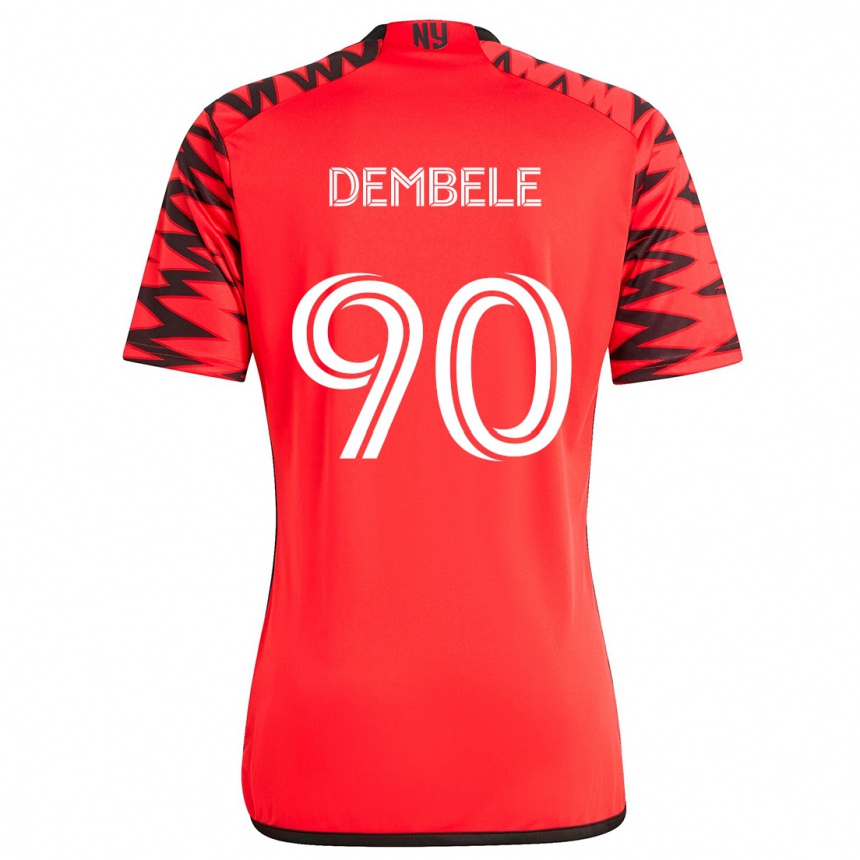 Niño Fútbol Camiseta Malick Dembele #90 Rojo Negro Blanco 2ª Equipación 2024/25 México