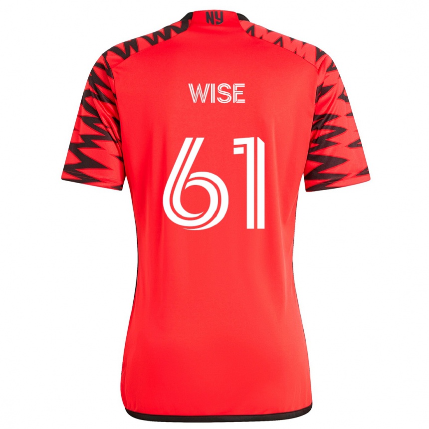 Niño Fútbol Camiseta Henry Wise #61 Rojo Negro Blanco 2ª Equipación 2024/25 México