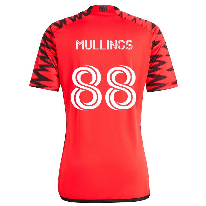 Niño Fútbol Camiseta O'vonte Mullings #88 Rojo Negro Blanco 2ª Equipación 2024/25 México