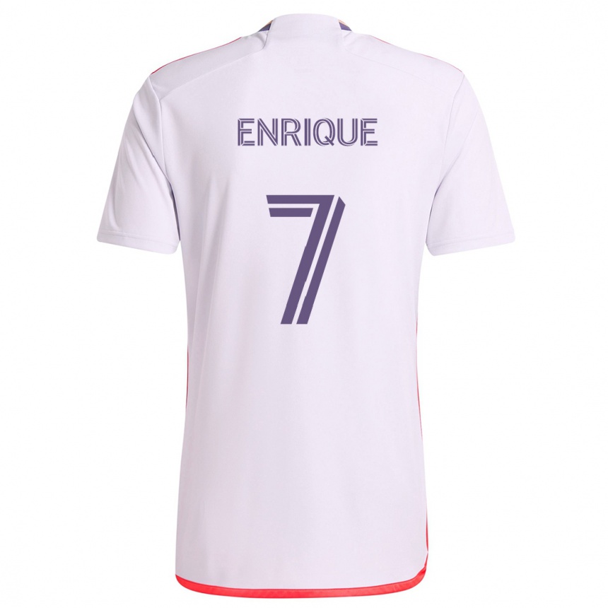 Niño Fútbol Camiseta Ramiro Enrique #7 Blanco Rojo Púrpura 2ª Equipación 2024/25 México