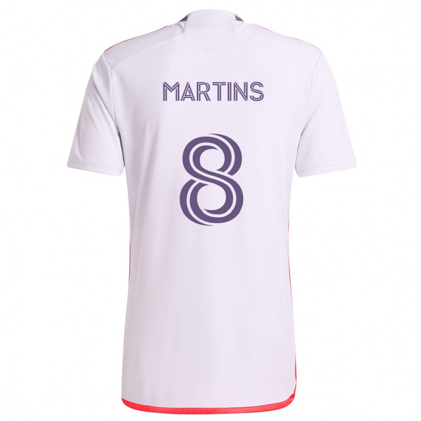 Niño Fútbol Camiseta Felipe Martins #8 Blanco Rojo Púrpura 2ª Equipación 2024/25 México