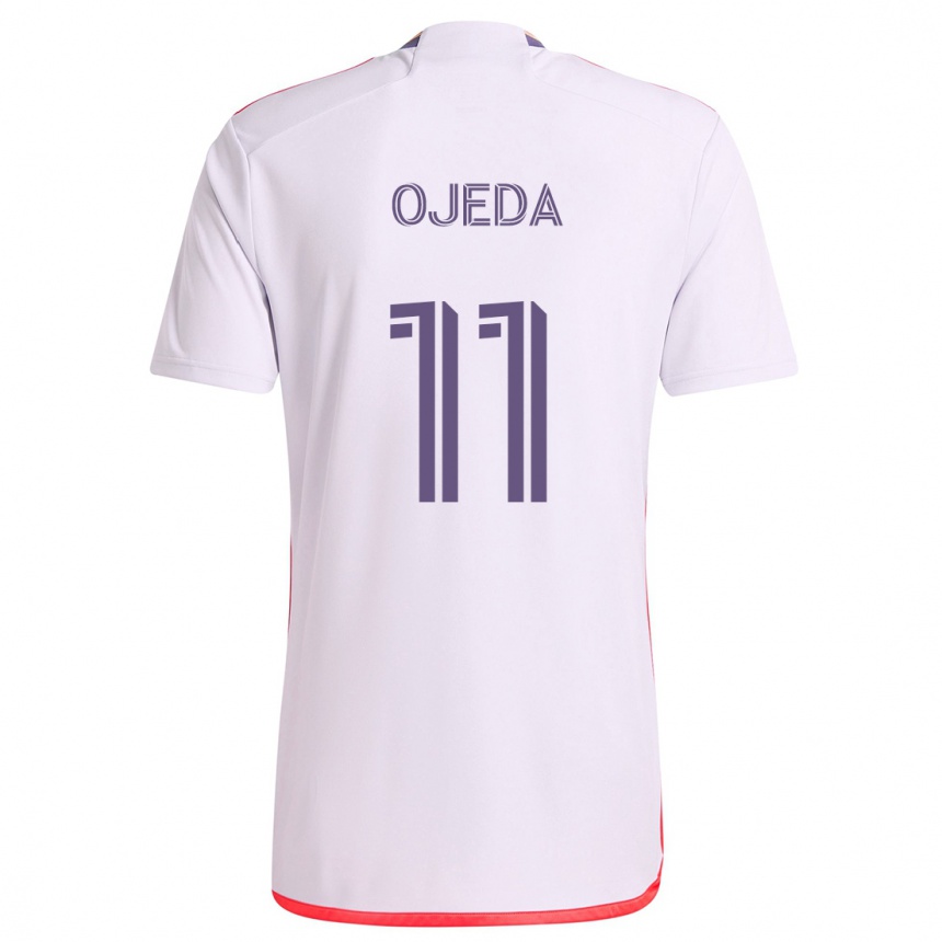 Niño Fútbol Camiseta Martín Ojeda #11 Blanco Rojo Púrpura 2ª Equipación 2024/25 México