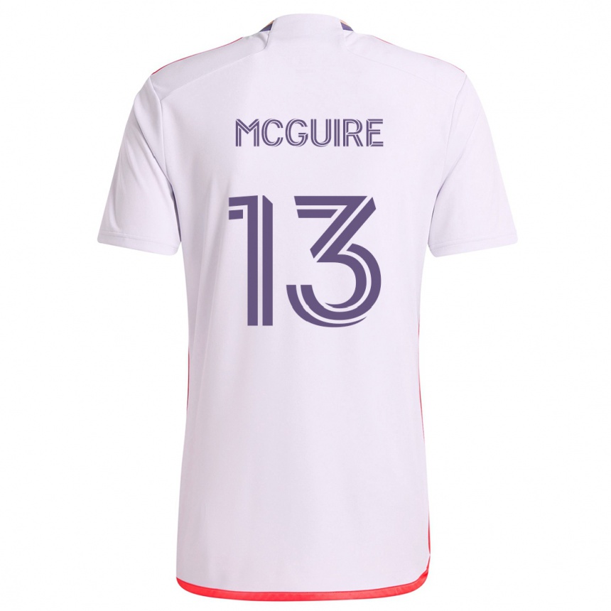 Niño Fútbol Camiseta Duncan Mcguire #13 Blanco Rojo Púrpura 2ª Equipación 2024/25 México