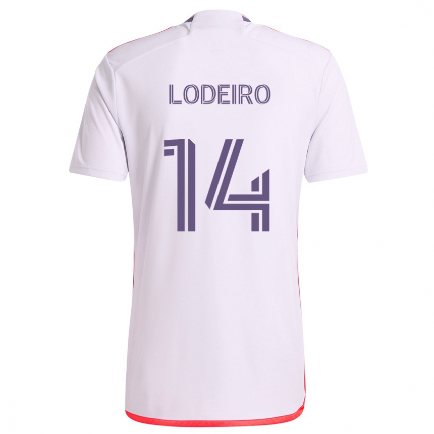 Niño Fútbol Camiseta Nicolás Lodeiro #14 Blanco Rojo Púrpura 2ª Equipación 2024/25 México