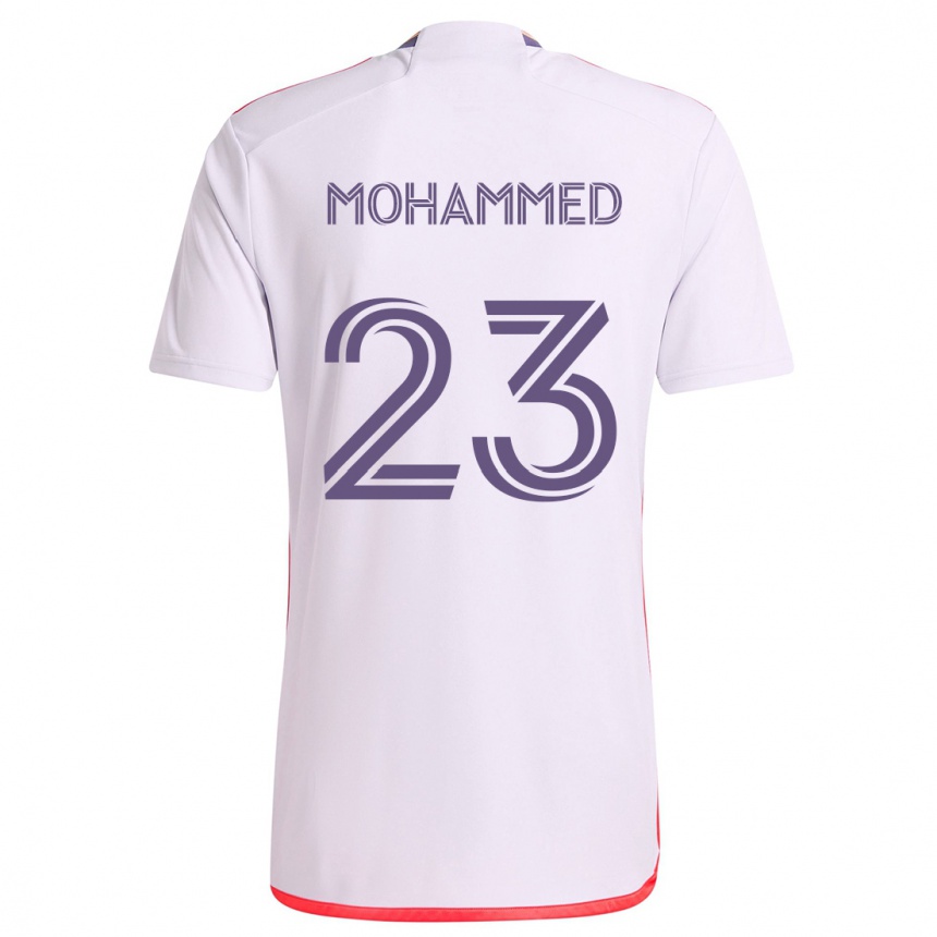 Niño Fútbol Camiseta Shak Mohammed #23 Blanco Rojo Púrpura 2ª Equipación 2024/25 México