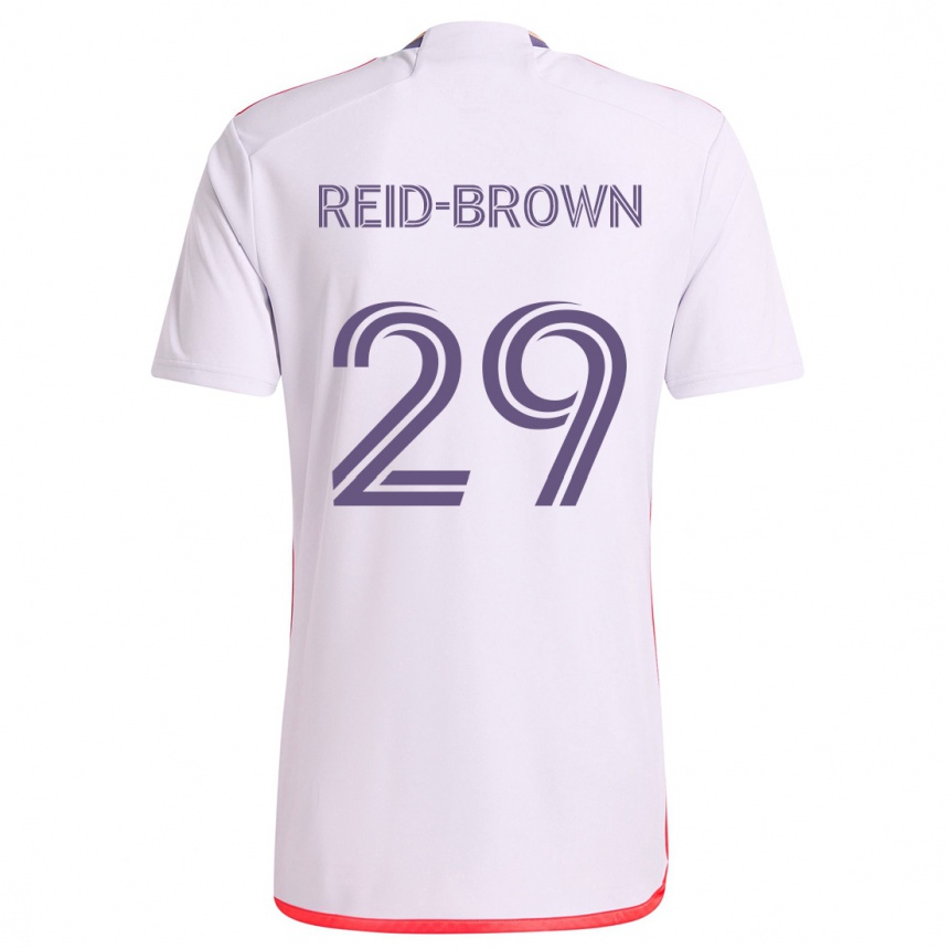 Niño Fútbol Camiseta Tahir Reid-Brown #29 Blanco Rojo Púrpura 2ª Equipación 2024/25 México