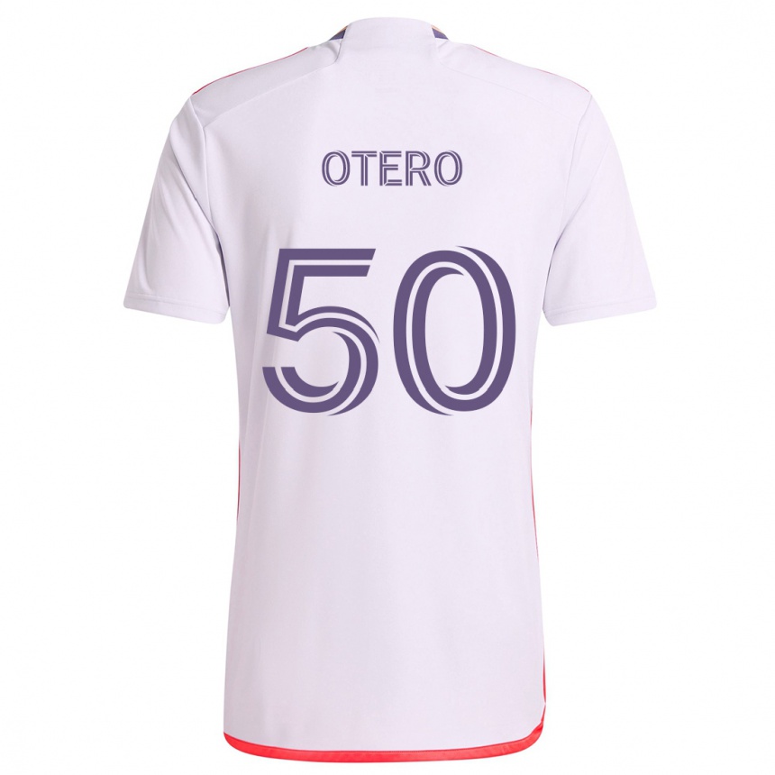 Niño Fútbol Camiseta Javier Otero #50 Blanco Rojo Púrpura 2ª Equipación 2024/25 México