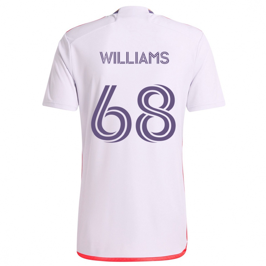 Niño Fútbol Camiseta Thomas Williams #68 Blanco Rojo Púrpura 2ª Equipación 2024/25 México