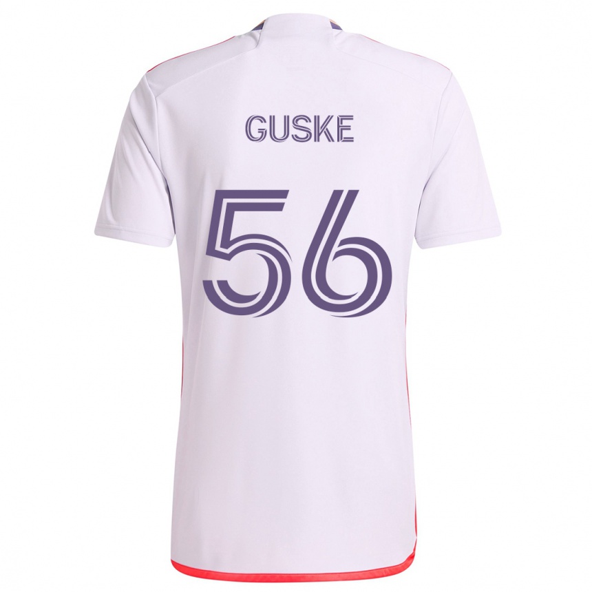 Niño Fútbol Camiseta Colin Guske #56 Blanco Rojo Púrpura 2ª Equipación 2024/25 México