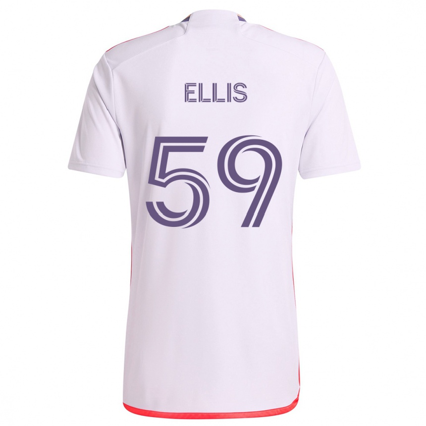 Niño Fútbol Camiseta Justin Ellis #59 Blanco Rojo Púrpura 2ª Equipación 2024/25 México