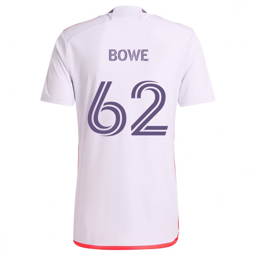 Niño Fútbol Camiseta Thomas Bowe #62 Blanco Rojo Púrpura 2ª Equipación 2024/25 México