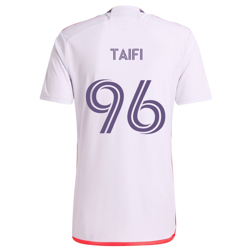 Niño Fútbol Camiseta Zakaria Taifi #96 Blanco Rojo Púrpura 2ª Equipación 2024/25 México