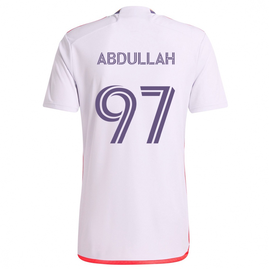 Niño Fútbol Camiseta Majed Abdullah #97 Blanco Rojo Púrpura 2ª Equipación 2024/25 México