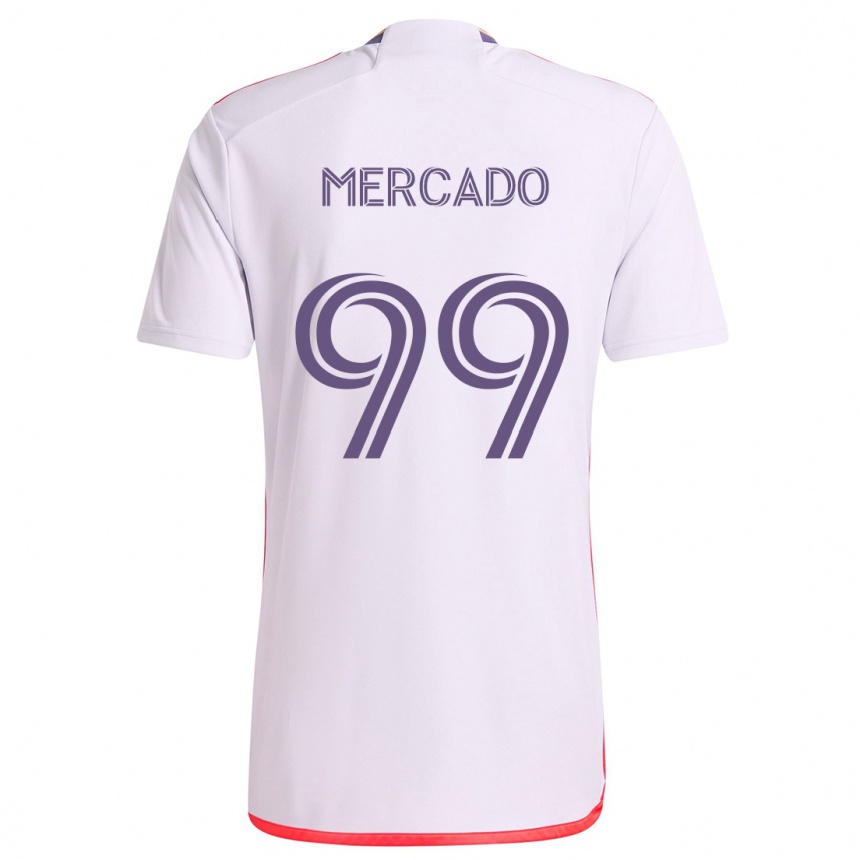 Niño Fútbol Camiseta Carlos Mercado #99 Blanco Rojo Púrpura 2ª Equipación 2024/25 México