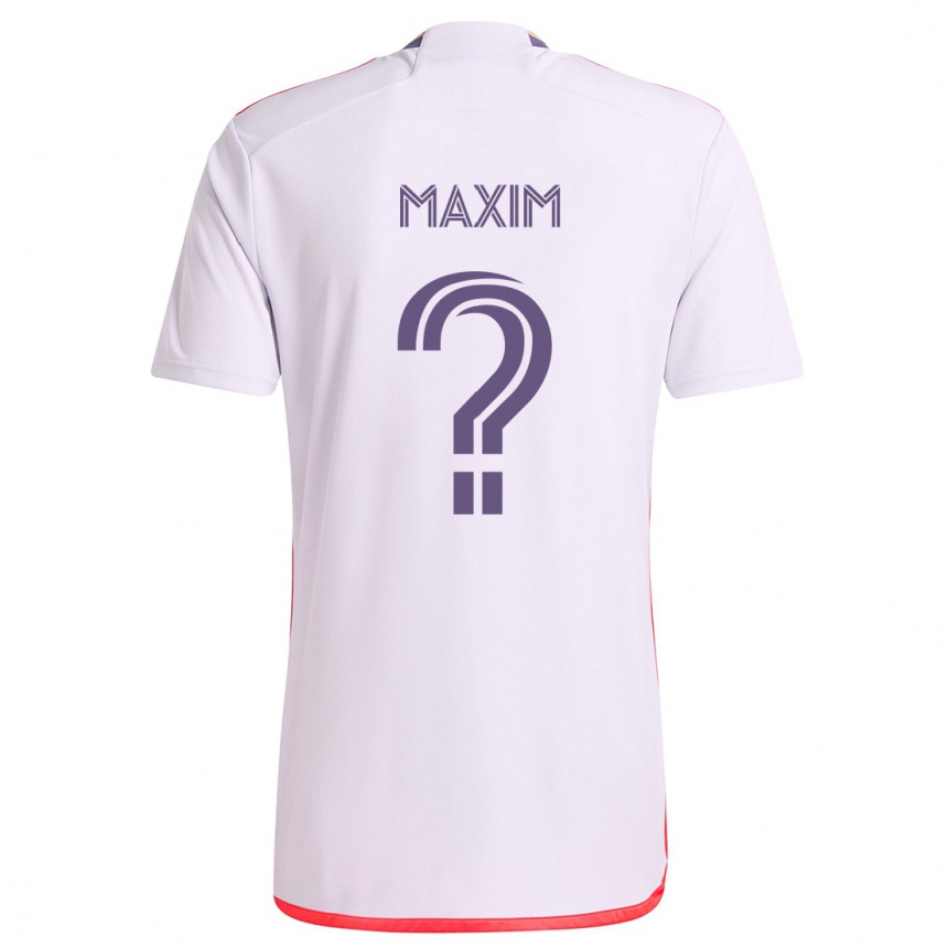 Niño Fútbol Camiseta Luca Maxim #0 Blanco Rojo Púrpura 2ª Equipación 2024/25 México