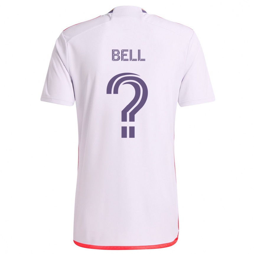 Niño Fútbol Camiseta Dominic Bell #0 Blanco Rojo Púrpura 2ª Equipación 2024/25 México