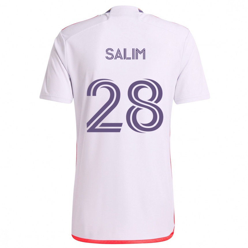 Niño Fútbol Camiseta Abdi Salim #28 Blanco Rojo Púrpura 2ª Equipación 2024/25 México