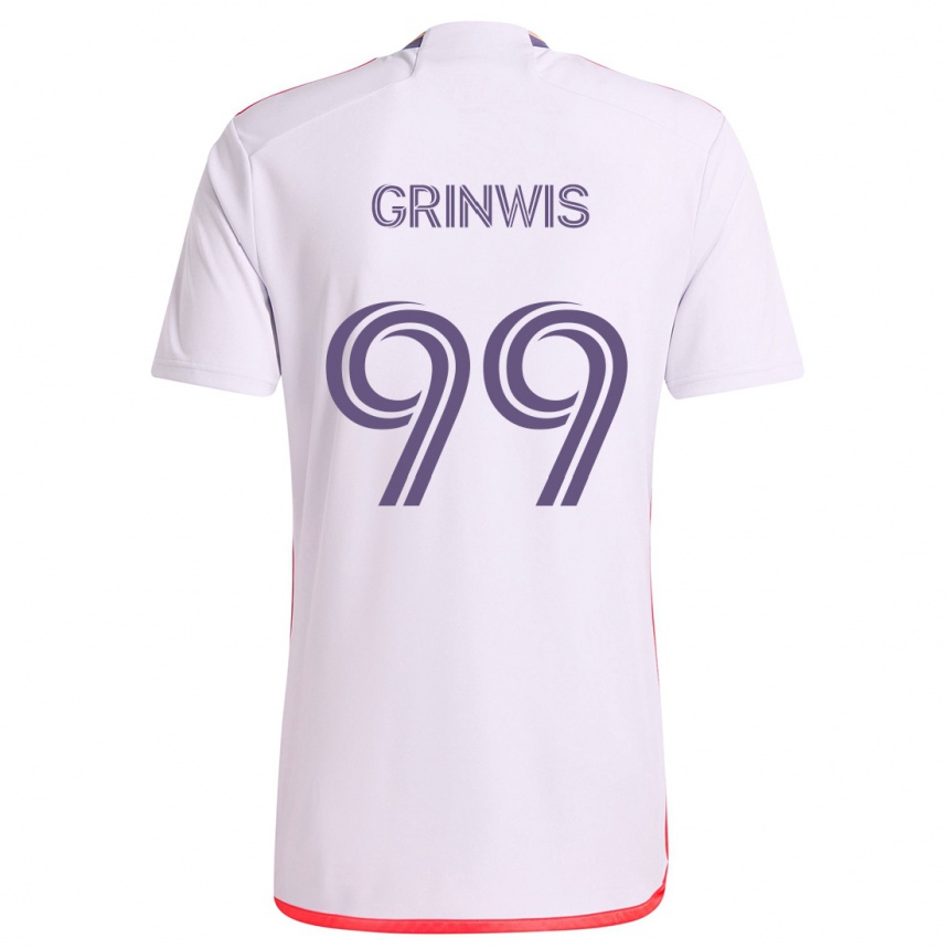 Niño Fútbol Camiseta Adam Grinwis #99 Blanco Rojo Púrpura 2ª Equipación 2024/25 México