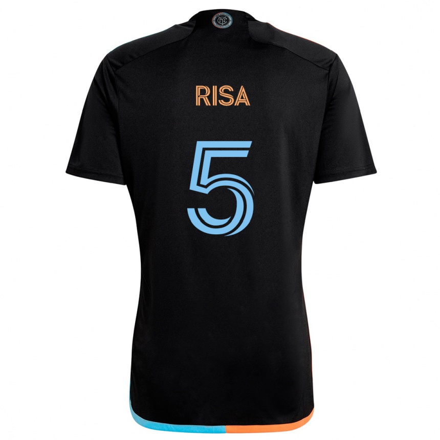 Niño Fútbol Camiseta Birk Risa #5 Negro Naranja Azul 2ª Equipación 2024/25 México