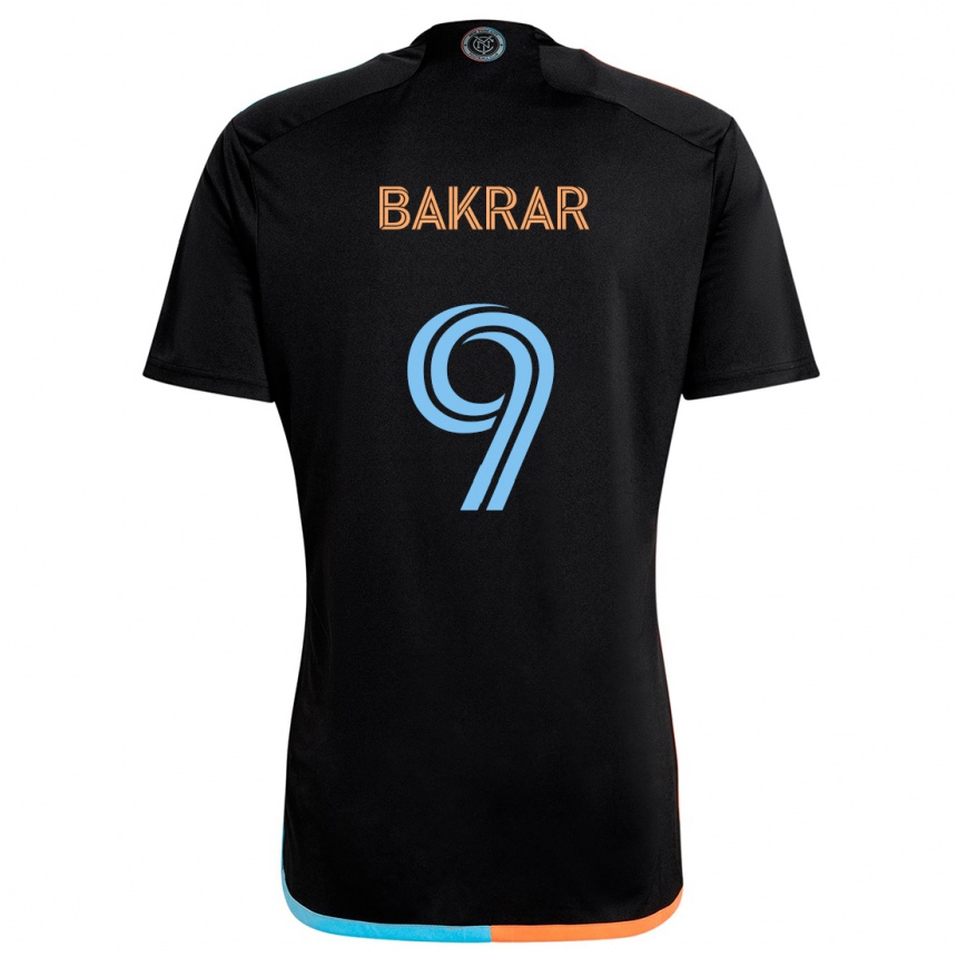 Niño Fútbol Camiseta Monsef Bakrar #9 Negro Naranja Azul 2ª Equipación 2024/25 México