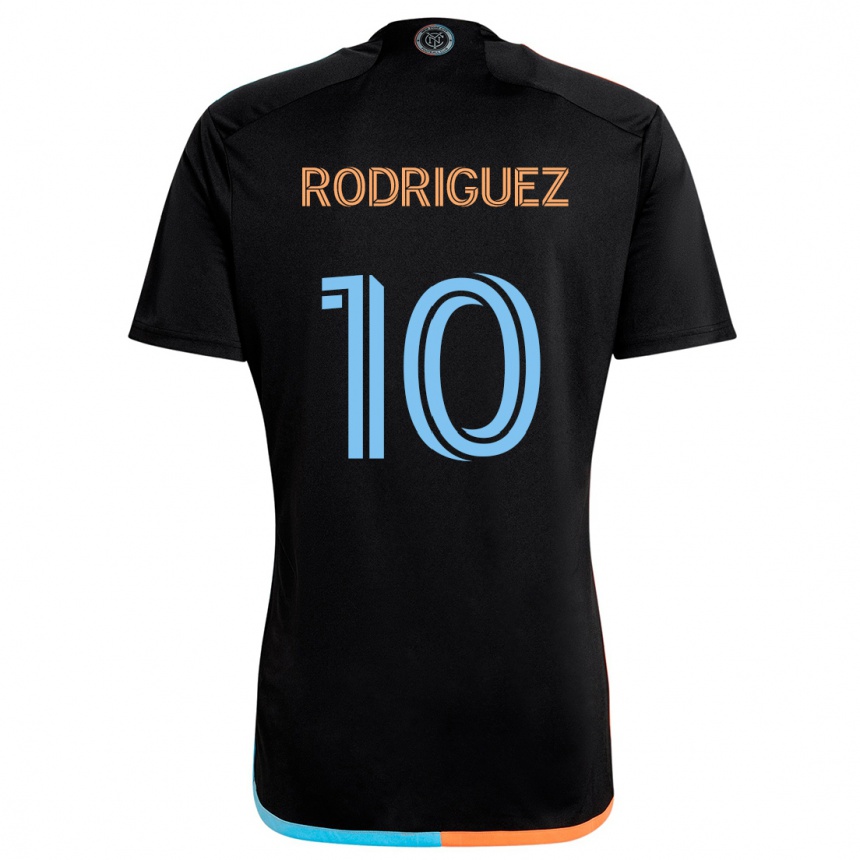 Niño Fútbol Camiseta Santiago Rodríguez #10 Negro Naranja Azul 2ª Equipación 2024/25 México