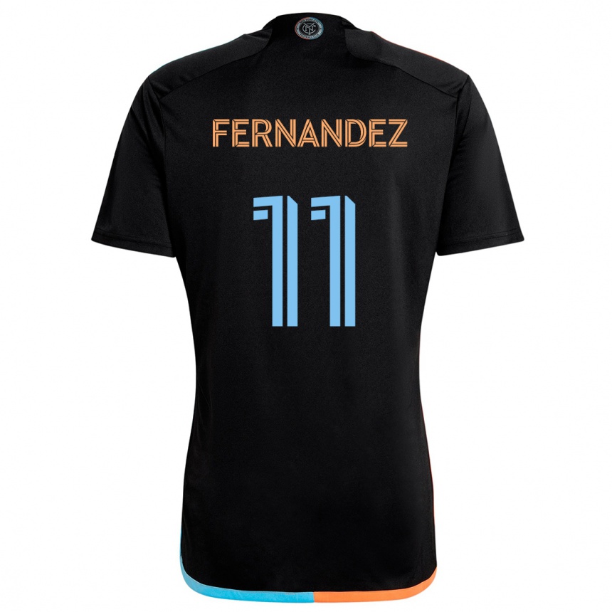 Niño Fútbol Camiseta Julián Fernández #11 Negro Naranja Azul 2ª Equipación 2024/25 México