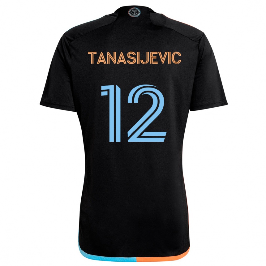 Niño Fútbol Camiseta Strahinja Tanasijevic #12 Negro Naranja Azul 2ª Equipación 2024/25 México