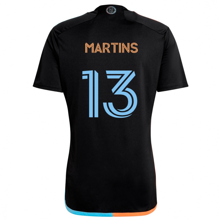 Niño Fútbol Camiseta Thiago Martins #13 Negro Naranja Azul 2ª Equipación 2024/25 México