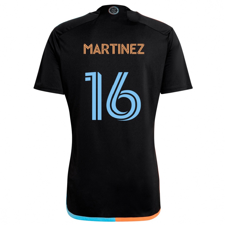 Niño Fútbol Camiseta Alonso Martínez #16 Negro Naranja Azul 2ª Equipación 2024/25 México