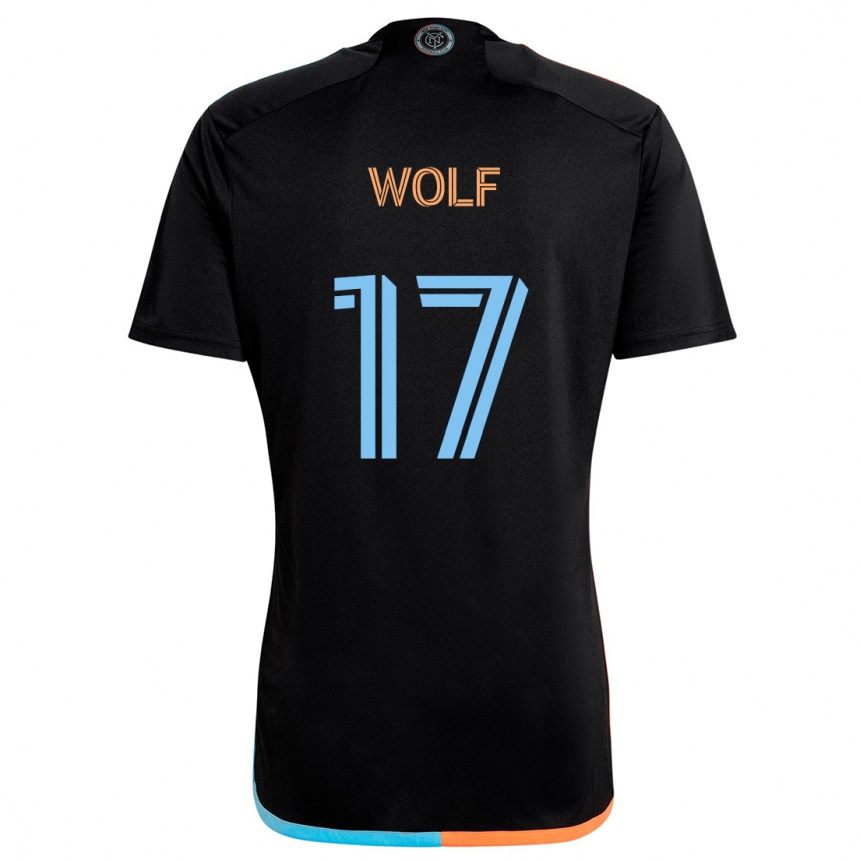 Niño Fútbol Camiseta Hannes Wolf #17 Negro Naranja Azul 2ª Equipación 2024/25 México