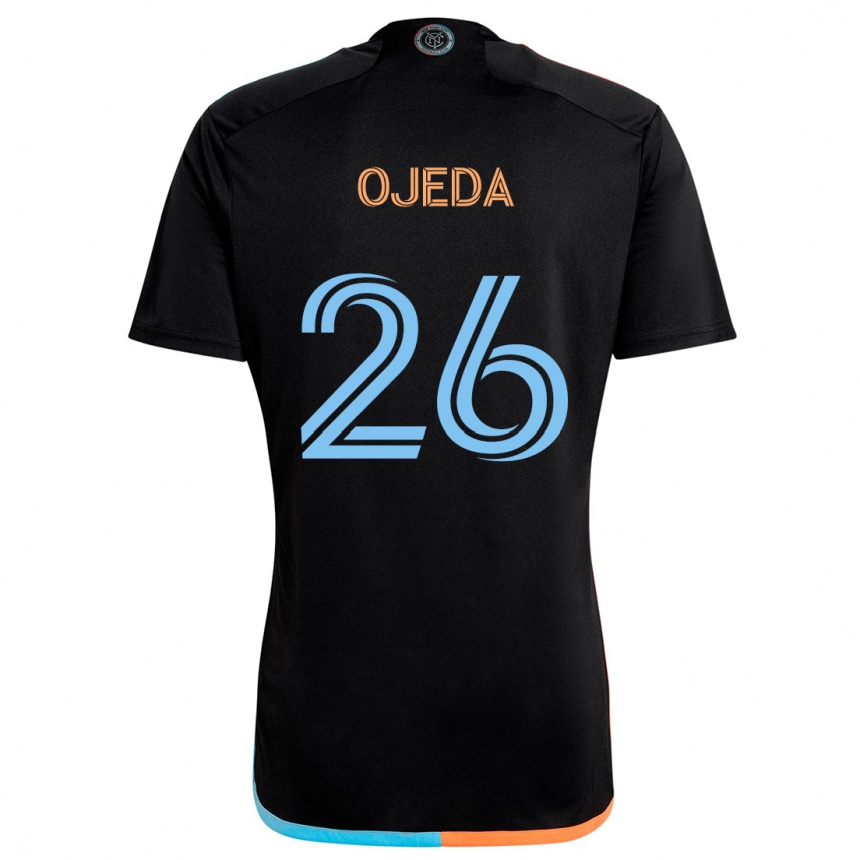 Niño Fútbol Camiseta Agustín Ojeda #26 Negro Naranja Azul 2ª Equipación 2024/25 México