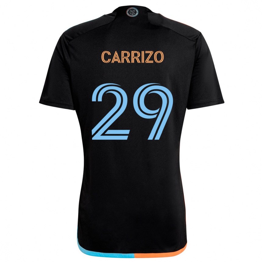 Niño Fútbol Camiseta Máximo Carrizo #29 Negro Naranja Azul 2ª Equipación 2024/25 México