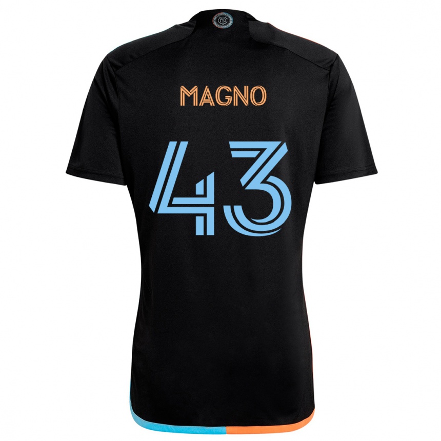 Niño Fútbol Camiseta Talles Magno #43 Negro Naranja Azul 2ª Equipación 2024/25 México