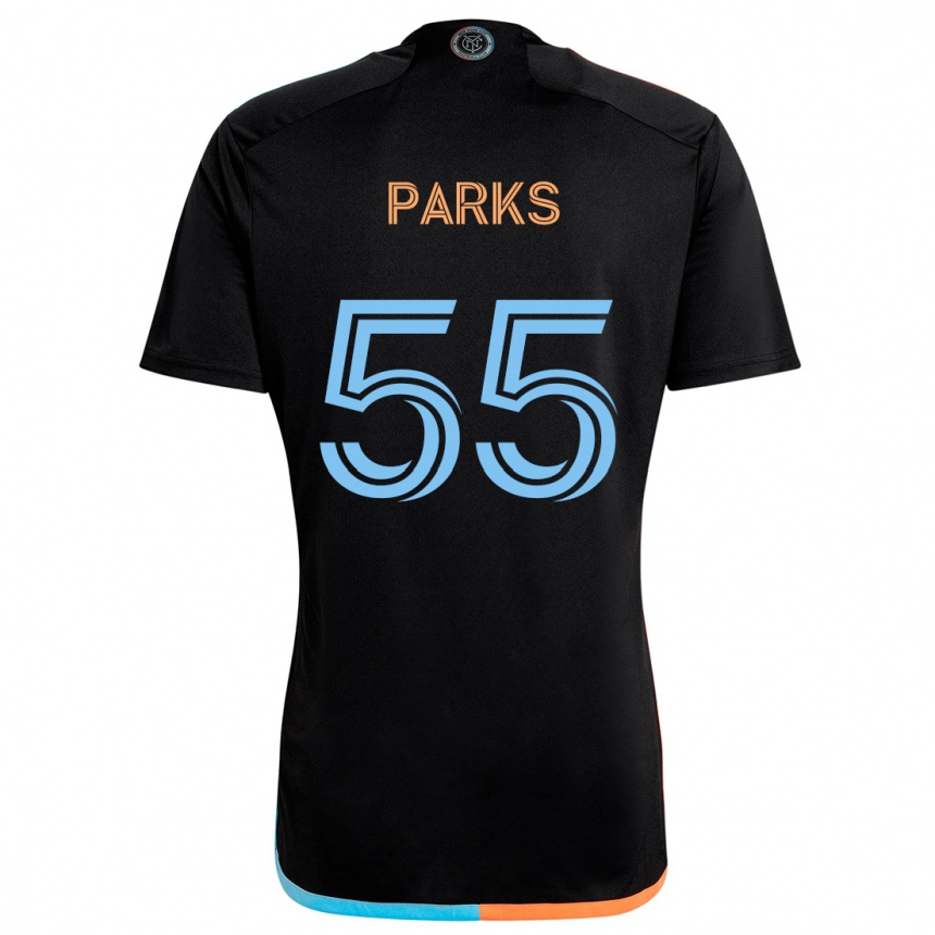 Niño Fútbol Camiseta Keaton Parks #55 Negro Naranja Azul 2ª Equipación 2024/25 México