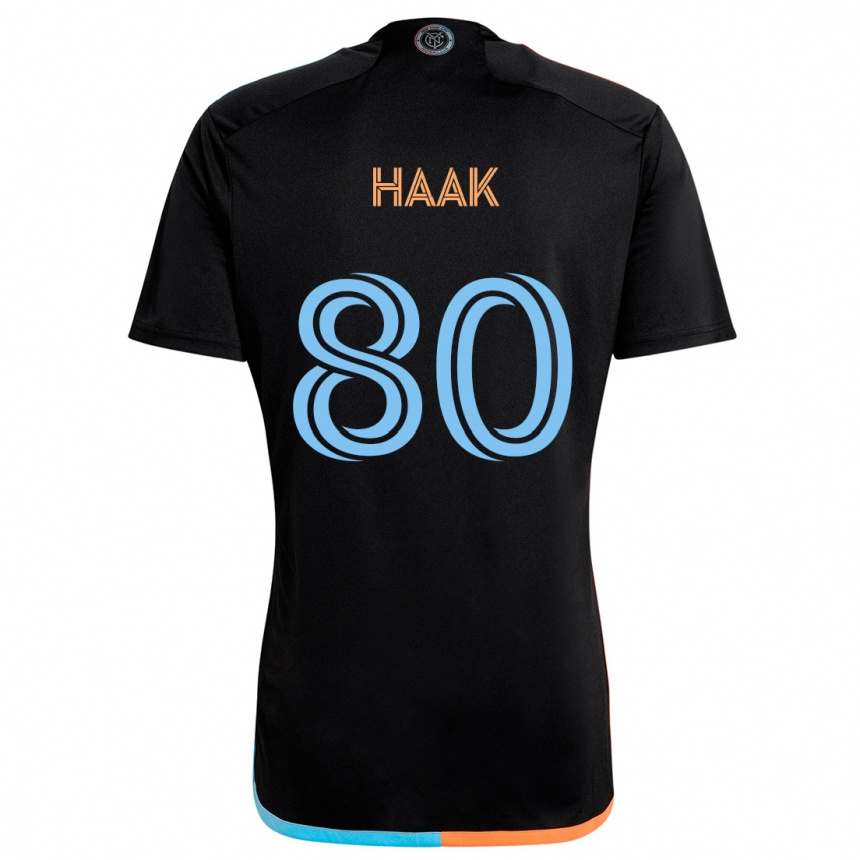 Niño Fútbol Camiseta Justin Haak #80 Negro Naranja Azul 2ª Equipación 2024/25 México