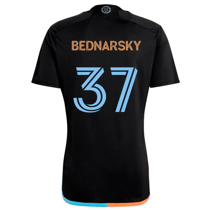 Niño Fútbol Camiseta Stevo Bednarsky #37 Negro Naranja Azul 2ª Equipación 2024/25 México