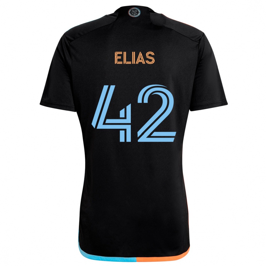 Niño Fútbol Camiseta Piero Elias #42 Negro Naranja Azul 2ª Equipación 2024/25 México