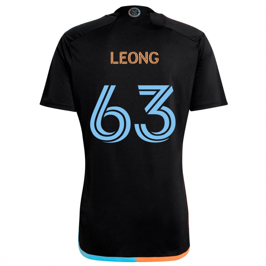 Niño Fútbol Camiseta Matthew Leong #63 Negro Naranja Azul 2ª Equipación 2024/25 México