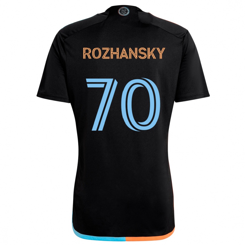 Niño Fútbol Camiseta Jake Rozhansky #70 Negro Naranja Azul 2ª Equipación 2024/25 México