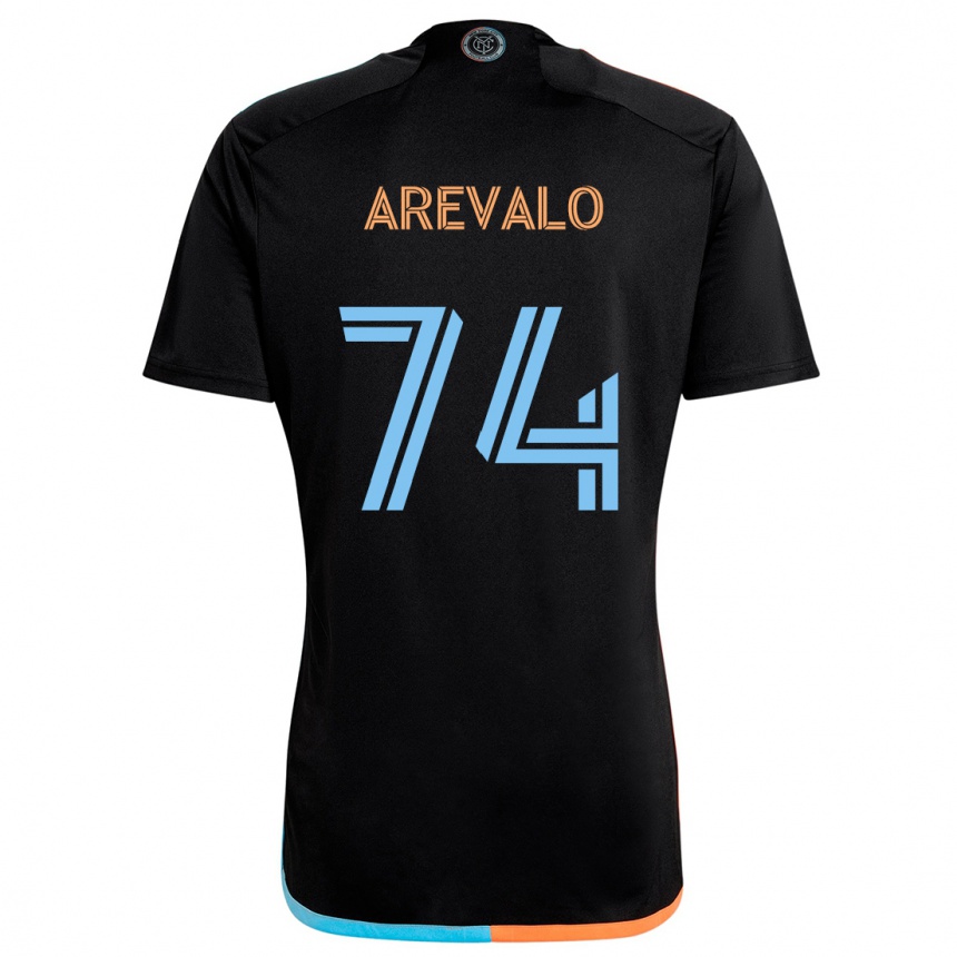 Niño Fútbol Camiseta Ronny Arévalo #74 Negro Naranja Azul 2ª Equipación 2024/25 México