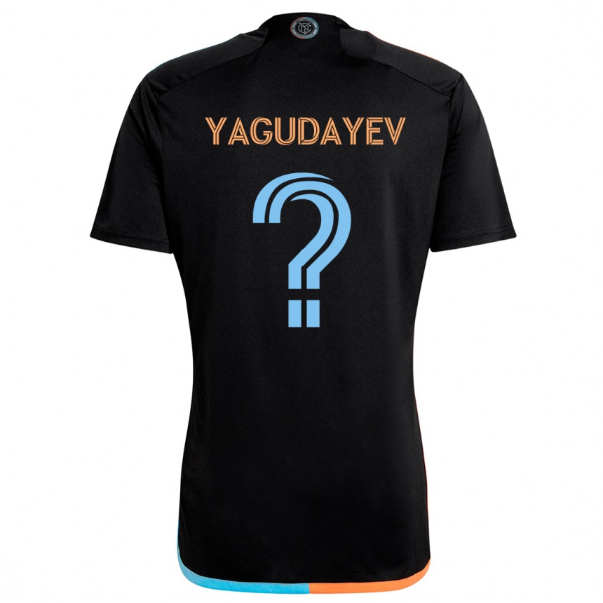 Niño Fútbol Camiseta Alexander Yagudayev #0 Negro Naranja Azul 2ª Equipación 2024/25 México