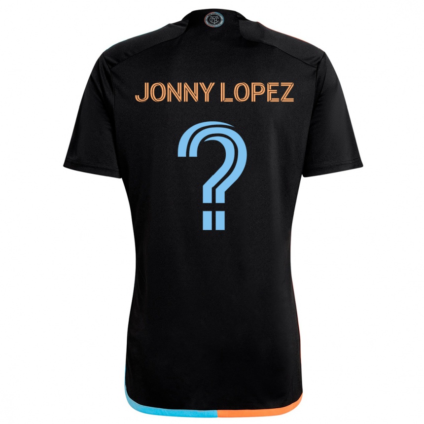 Niño Fútbol Camiseta Jonny Lopez #0 Negro Naranja Azul 2ª Equipación 2024/25 México