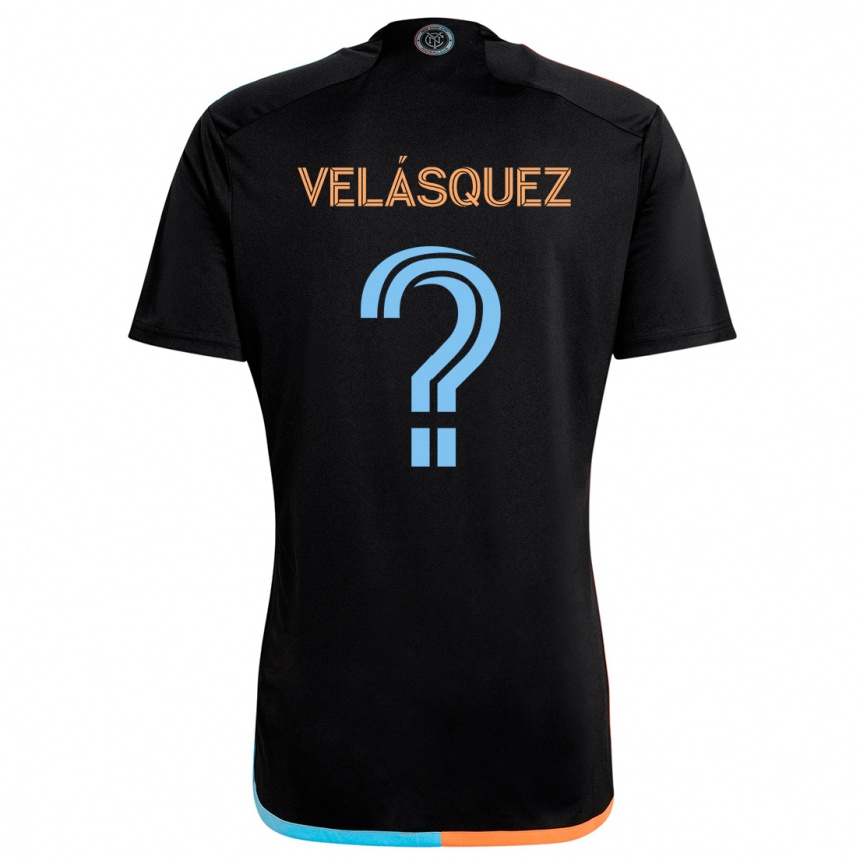 Niño Fútbol Camiseta Aidan Velásquez #0 Negro Naranja Azul 2ª Equipación 2024/25 México